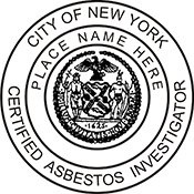 Asbestos Investigator - New York - 1 7/8" Dia" 