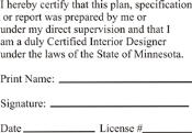 Interior Designer - Minnesota 1-1/2" x 2" Stamp